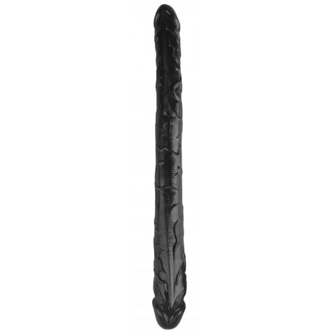 Черный двухсторонний спиралевидный фаллоимитатор - 37 см.