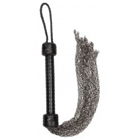 Черная многохвостая металлическая плеть Metal Chain Flogger - 53 см.